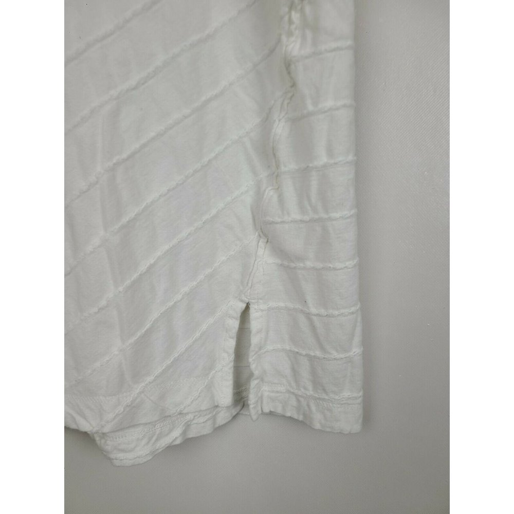 By Anthropologie White Ribbed Sleeveless Scoop Neck Tank Top Medium - Picture 6 of 9